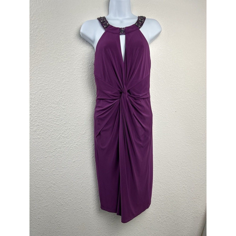 One By Eight‎ Womens Size 6 Purple Halter Keyhole Dress